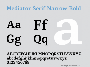 Mediator Serif Narrow Bold Version 1.0图片样张