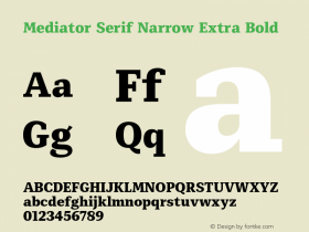 Mediator Serif Narrow ExtBd Version 1.0图片样张