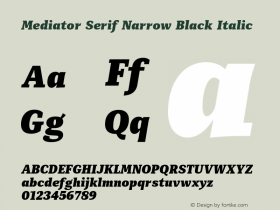 Mediator Serif Narrow Black Ital Version 1.0图片样张