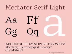 Mediator Serif Light Version 1.0图片样张