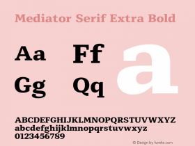 Mediator Serif Extra Bold Version 1.0图片样张