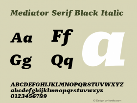 Mediator Serif Black Italic Version 1.0图片样张