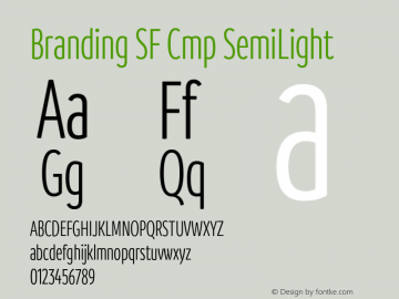 Branding SF Cmp SemiLight Version 1.000;hotconv 1.0.109;makeotfexe 2.5.65596图片样张