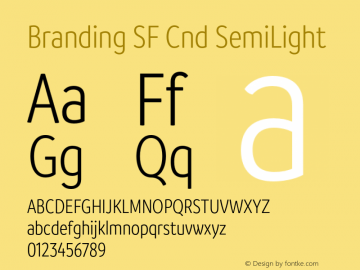 Branding SF Cnd SemiLight Version 1.000;hotconv 1.0.109;makeotfexe 2.5.65596图片样张