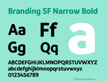 Branding SF Narrow Bold Version 1.000;hotconv 1.0.109;makeotfexe 2.5.65596图片样张