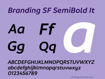 Branding SF SemiBold It Version 1.000;hotconv 1.0.109;makeotfexe 2.5.65596图片样张