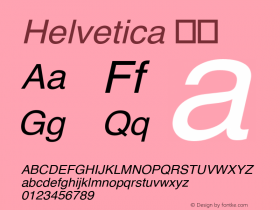 Helvetica 斜体 图片样张