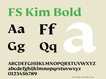 FS Kim Bold Version 1.02;PS 001.001;hotconv 1.0.88;makeotf.lib2.5.64775图片样张