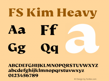 FS Kim Heavy Version 1.02;PS 001.001;hotconv 1.0.88;makeotf.lib2.5.64775图片样张
