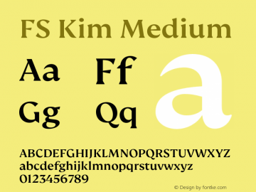 FS Kim Medium Version 1.02;PS 001.001;hotconv 1.0.88;makeotf.lib2.5.64775图片样张