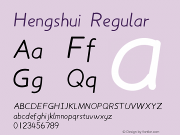 Hengshui Version 1.00;December 6, 2019;FontCreator 11.5.0.2422 32-bit图片样张