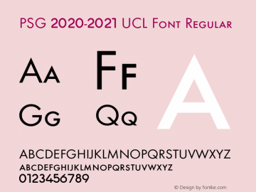 PSG 2020-2021 UCL Font Version 1.15;https://en.psg.fr/图片样张