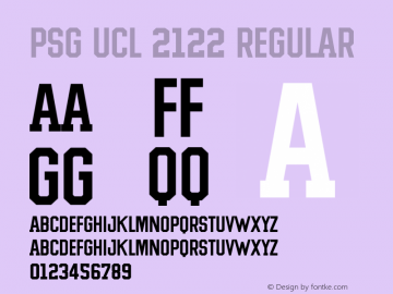 PSG UCL 2122 Version 1.001;Fontself Maker 3.5.6图片样张