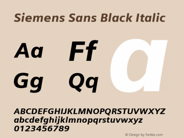Siemens Sans Black Italic Version 6.000图片样张
