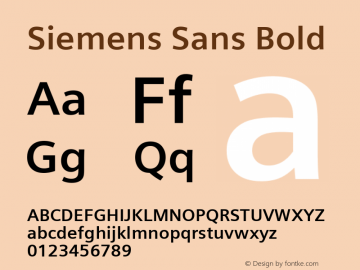 Siemens Sans Bold Version 6.000;PS 5.00;hotconv 1.0.38图片样张