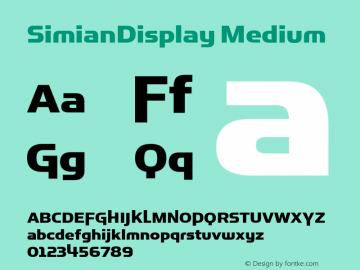 SimianDisplay Medium Version 001.000图片样张