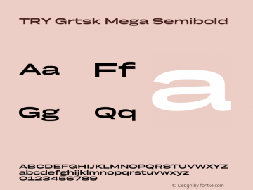 TRY Grtsk Mega Semibold Version 1.000图片样张