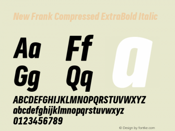 New Frank Compressed ExtraBold Italic Version 2.101图片样张