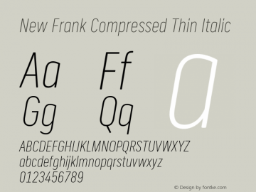 New Frank Compressed Thin Italic Version 2.101图片样张