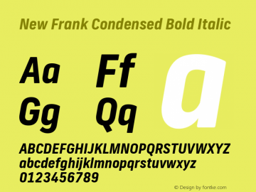 New Frank Condensed Bold Italic Version 2.101图片样张