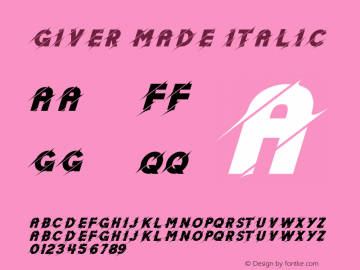 GiverMade-Italic Version 1.001图片样张