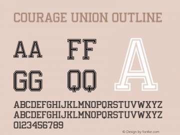 Courage Union Outline Version 1.00;November 4, 2021;FontCreator 13.0.0.2683 64-bit图片样张