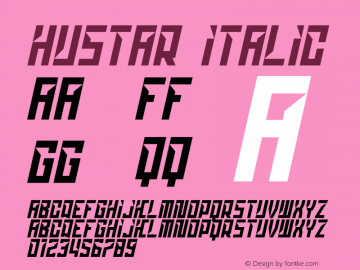 hustar Italic Version 1.00;October 27, 2021;FontCreator 13.0.0.2683 32-bit图片样张