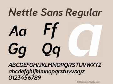 Nettle Sans Semi Bold It Version 2.00图片样张