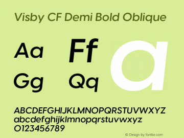 Visby CF Demi Bold Oblique Version 4.200;FEAKit 1.0图片样张