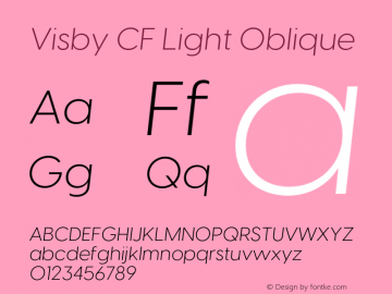 Visby CF Light Oblique Version 4.200;FEAKit 1.0图片样张