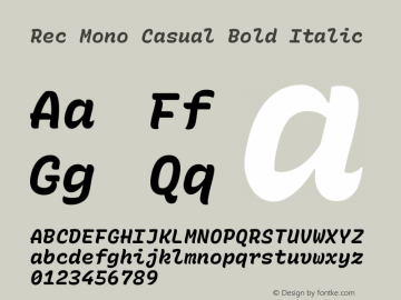 Rec Mono Casual Bold Italic Version 1.084图片样张