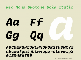Rec Mono Duotone Bold Italic Version 1.084图片样张