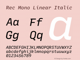 Rec Mono Linear Italic Version 1.084图片样张