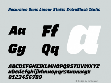 Recursive Sn Lnr St XBk Italic Version 1.084;hotconv 1.0.112;makeotfexe 2.5.65598图片样张