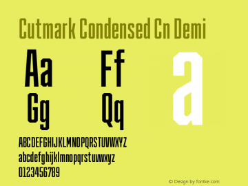 Cutmark Condensed Cn Demi Version 1.000图片样张