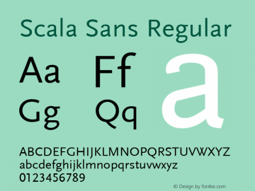 Scala Sans Regular Version 001.000图片样张