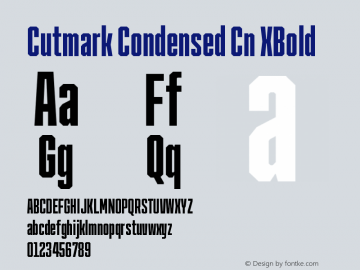Cutmark Condensed Cn XBold Version 1.000图片样张