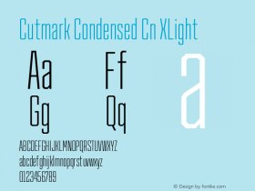 Cutmark Condensed Cn XLight Version 1.000图片样张