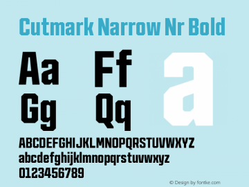 Cutmark Narrow Nr Bold Version 1.000图片样张