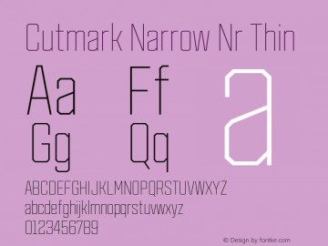 Cutmark Narrow Nr Thin Version 1.000图片样张