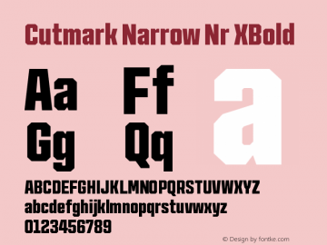 Cutmark Narrow Nr XBold Version 1.000图片样张