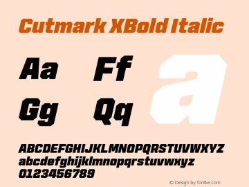 Cutmark XBold Italic Version 1.000图片样张