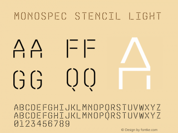 MonoSpec Stencil Light Version 1.000;hotconv 1.0.109;makeotfexe 2.5.65596图片样张