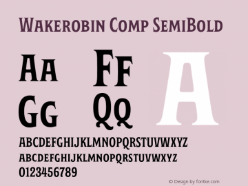 Wakerobin Comp SemiBold Version 1.00图片样张