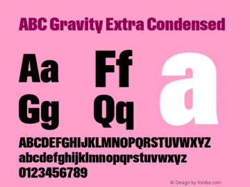 ABC Gravity Extra Condensed Version 1.200;FEAKit 1.0图片样张