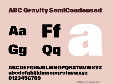 ABC Gravity SemiCondensed Version 1.200;FEAKit 1.0图片样张