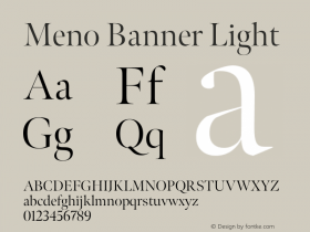 MenoBanner Light Version 1.000;PS 1.0;hotconv 1.0.88;makeotf.lib2.5.647800 DEVELOPMENT图片样张