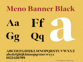 MenoBanner Black Version 1.000;PS 1.0;hotconv 1.0.88;makeotf.lib2.5.647800 DEVELOPMENT图片样张