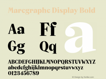 Maregraphe Display Bold Version 1.100 | FoM Demo图片样张