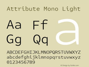 Attribute Mono Light Version 7.601, build 1028, FoPs, FL 5.04图片样张